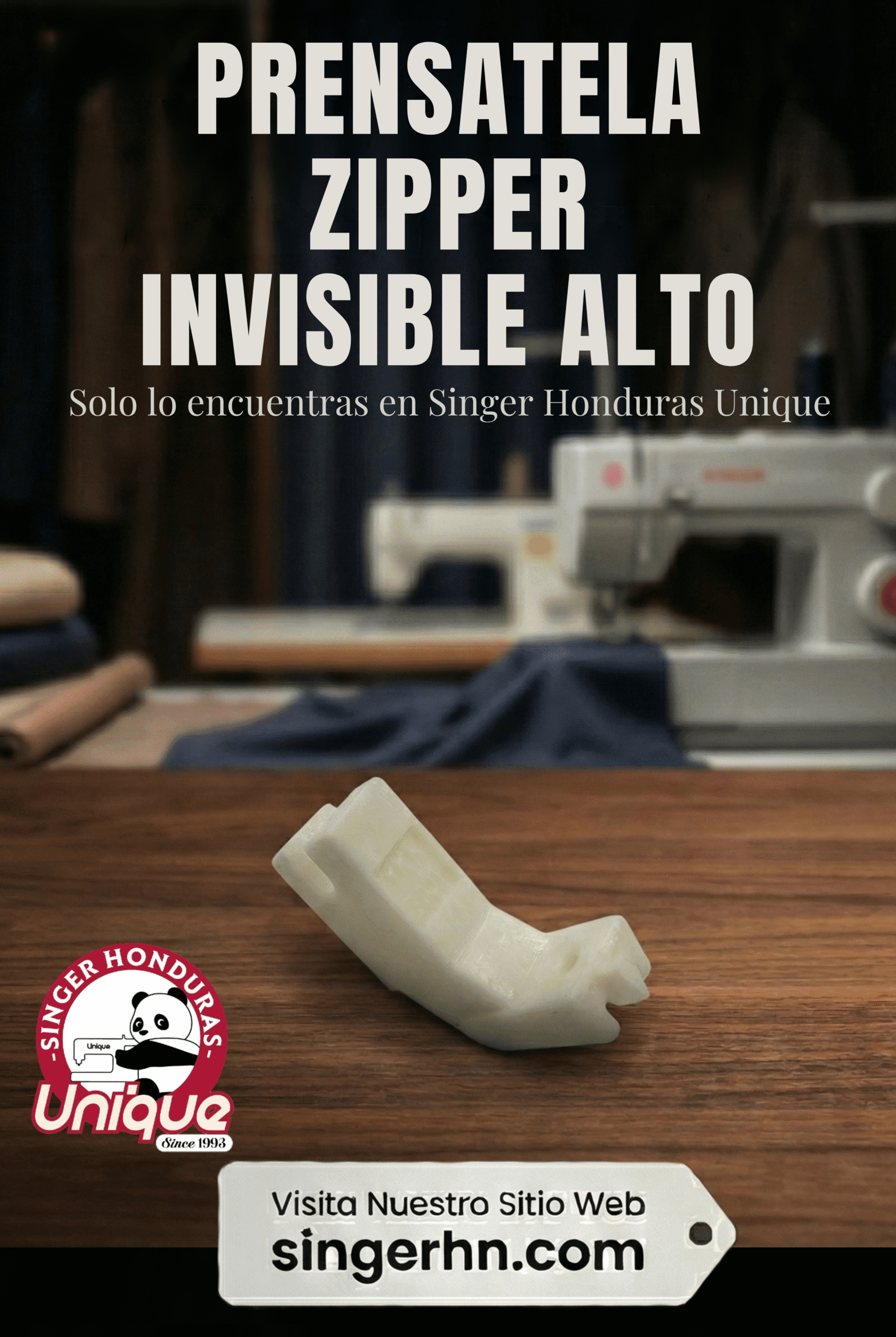PRENSATELA ZIPPER INVISIBLE ALTO PLASTICO DOMESTICO
