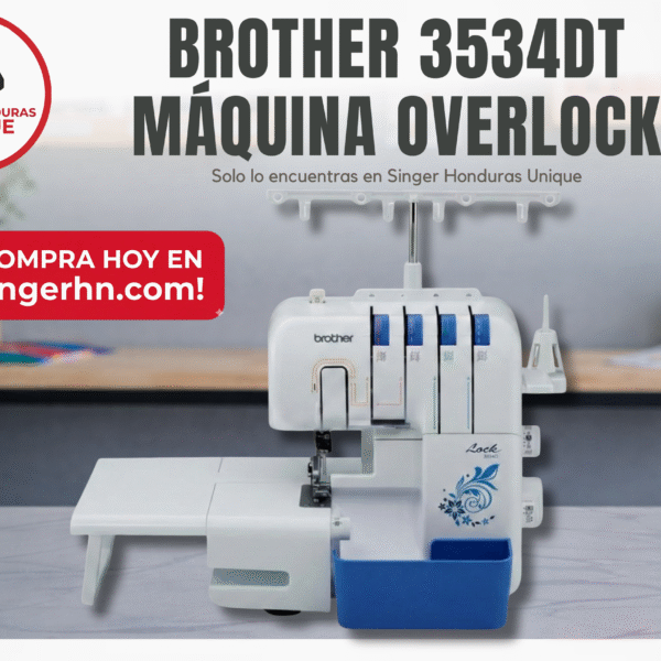 BROTHER 3534DT – Máquina Overlock Familiar de 3 y 4 Hilos con Brazo Libre