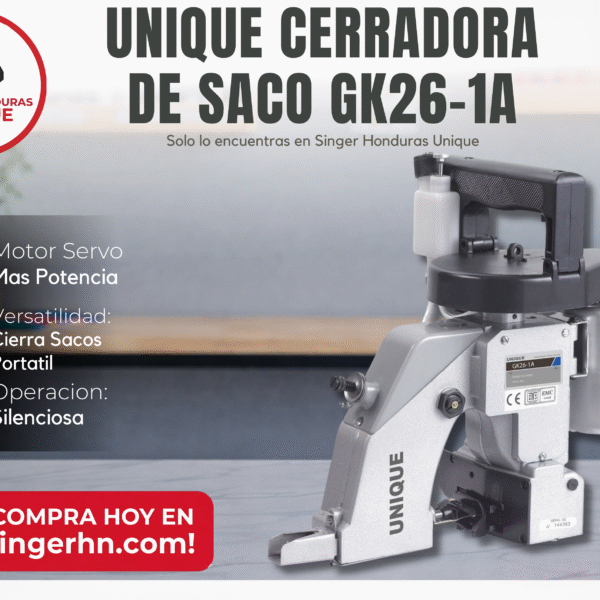 UNIQUE GK26-1A – Máquina Portátil para Cierre de Sacos (Bag Closer)