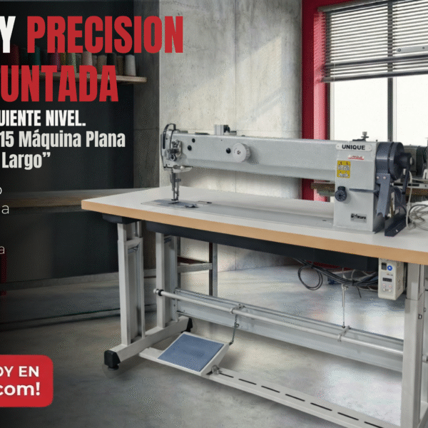 Unique GC20606L-1-7615 Máquina plana triple arrastre brazo largo Unique