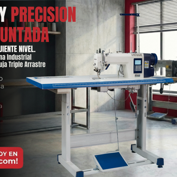 UNIQUE GC303-1SB – Máquina Industrial Computarizada de Una Aguja con Pie Caminante y Motor de Paso