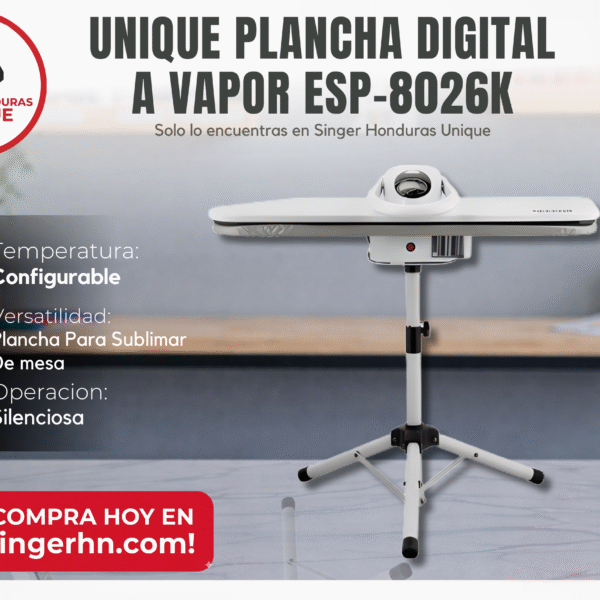 UNIQUE ESP-8026-K – Plancha Digital a Vapor con Base Metálica