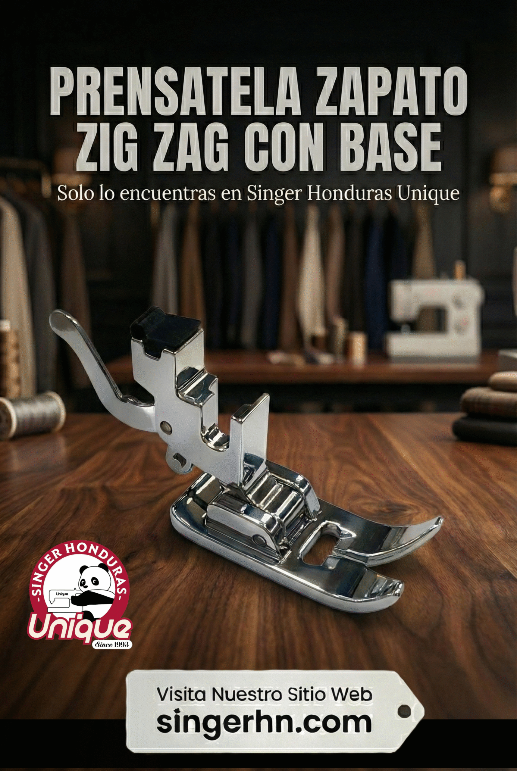 PRENSATELA ZAPATO ZIG ZAG CON BASE